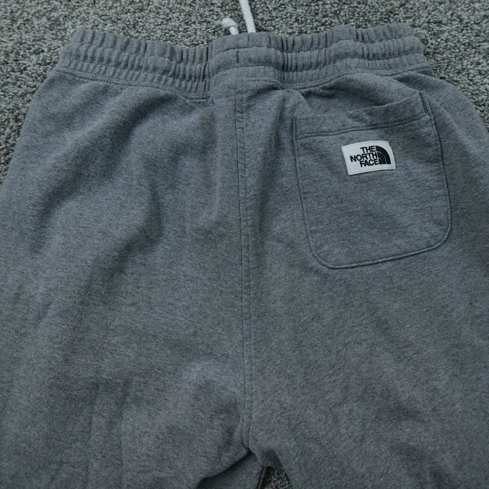 North Face Pants Mens M Gray Fleece Drawstring Jogger Sweatpants Hike Outdoor